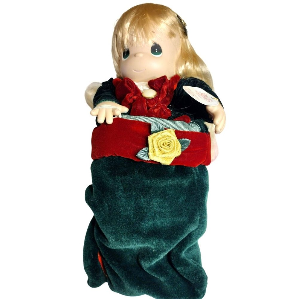 Vintage Precious Moments Gabrielle Christmas Stocking Doll 2001 Box Tags 15"